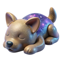dramatic modern Clay Figurine Dog Sleeping Pose Peaceful Expression Transparent Background detailed png