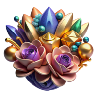 dramatic artistic Colorful Calligraphy Floral Bouquet Isolated high resolution png