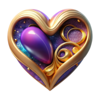 extraordinary abstract Colorful Calligraphy Heart Design Isolated original png
