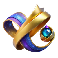 elegant classic Colorful Calligraphy Ribbon Design Isolated professional png