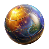 impressive classic Colorful Globe with Latitude Lines Transparent Background authentic png