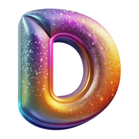 impressive modern Colorful Gradient Font Letter D Transparent Background original png