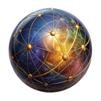 vibrant abstract Colorful Globe with Latitude Lines Transparent Background original png