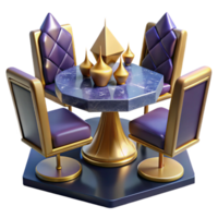 extraordinary modern Cubist Style Table and Chairs Isolated with Perspective high resolution png