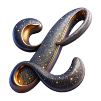 vibrant abstract Cursive Script Font Letter L Isolated premium png