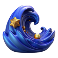 vibrant vintage Deep Blue Ocean Wave Crest Isolated high quality png