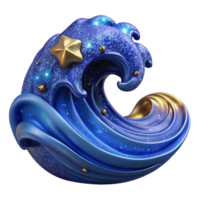 impressive minimalist Deep Blue Ocean Wave Crest Isolated detailed png