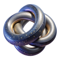 impressive rustic D Torus Knot with Silver Finish Cutout Element png