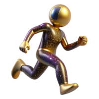beautiful creative Dynamic Perspective Running Figure Isolated Cutout exclusive png