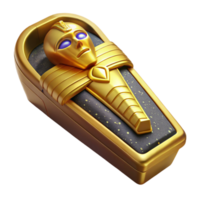impressive rustic Egyptian Mummy Sarcophagus Gold Cutout high resolution png