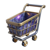 vibrant rustic Empty Shopping Cart Side View Cutout genuine png
