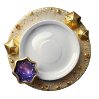 impressive artistic Empty White Plate Top View Transparent Background high quality png