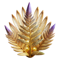 vibrant creative Fern Frond Perfect Symmetry Isolated on Transparent Background high resolution png