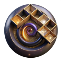 impressive creative Fibonacci Sequence Visualization with Dots Cutout genuine png