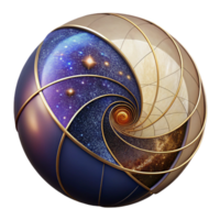 serene modern Fibonacci Sequence Visualization with Dots Cutout detailed png