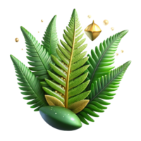 stunning abstract Forest Green Fern Isolated Element authentic png