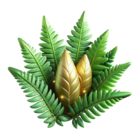 dramatic traditional Forest Green Fern Isolated Element high resolution png