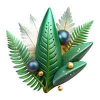 stunning minimalist Forest Green Fern Isolated Element authentic png