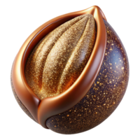 elegant artistic Fruit Seed Close Up Detailed Structure Brown Cutout high resolution png