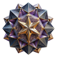 elegant artistic Geometric Kaleidoscope Tile Transparent Background high quality png