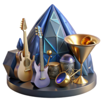 beautiful abstract Geometric Still Life with Instruments Isolated on White high quality png