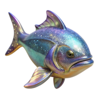 beautiful rustic Glass Sculpture Fish Shape Iridescent Finish Cutout png