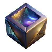 serene minimalist Gradient Abstract Cube Shape Cutout high resolution png