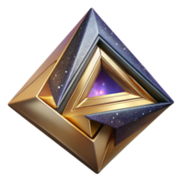 elegant traditional Gradient Filled Impossible Triangle Illusion Geometric Shape Isolated high resolution png