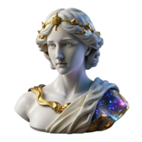 vibrant contemporary Greek Goddess Statue Sculpture White Cutout png