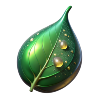 elegant rustic Green Leaf with Dewdrop Close Up Isolated exclusive png