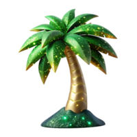 serene rustic Green Palm Tree Silhouette Cutout authentic png