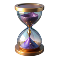 serene minimalist Hourglass Half Full Side View Transparent Background original png