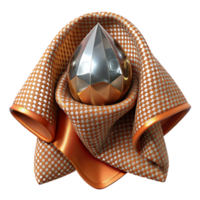 vibrant abstract Houndstooth Damask Pattern on Rust Orange Textile Transparent Background detailed png