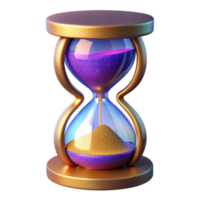 impressive minimalist Hourglass with Colored Sand Front View Isolated Element high resolution png