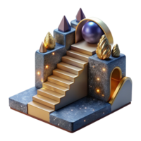magnificent minimalist Impossible Staircase Illusion Continuous Loop Line Art Cutout original png
