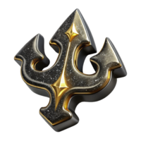 dramatic artistic Impossible Trident Line Art Puzzle Black Ink Cutout high resolution png