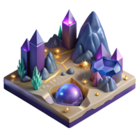 serene modern Isometric Map with 3d Buildings Cutout original png