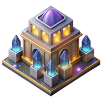 impressive modern Isometric Projection Perspective Building Cutout Transparent Background high resolution png