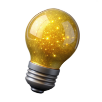 serene contemporary Lemon Yellow Lightbulb Cutout with Glowing Filament high quality png
