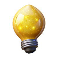impressive vintage Lemon Yellow Lightbulb Cutout with Glowing Filament authentic png