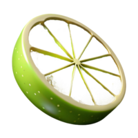 wonderful vintage Lime Green Slice Isolated Element with Zest high resolution png