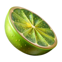 vibrant minimalist Lime Green Slice Isolated Element with Zest exclusive png