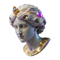 beautiful classic Marble Statue Female Head Classical Profile Transparent high quality png
