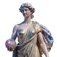wonderful classic Marble Statue Greek Goddess Draped Fabric Transparent Background authentic png