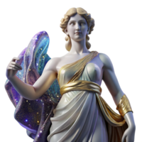 serene classic Marble Statue Greek Goddess Draped Fabric Transparent Background professional png
