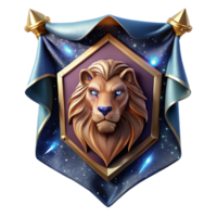 serene abstract Medieval Tapestry Lion Design Cutout on White png