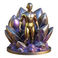 beautiful modern Metal Statue Human Figure Abstract Form Isolated Background premium png