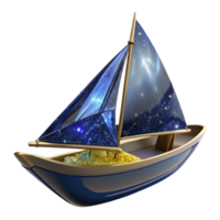 serene abstract Navy Blue Sailboat Side View Transparent Background png