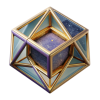 extraordinary modern Necker Cube Illusion Wireframe 3d View Transparent Background detailed png
