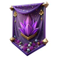 magnificent traditional Purple Tapestry with Floral Pattern Isolated on Transparent Background authentic png